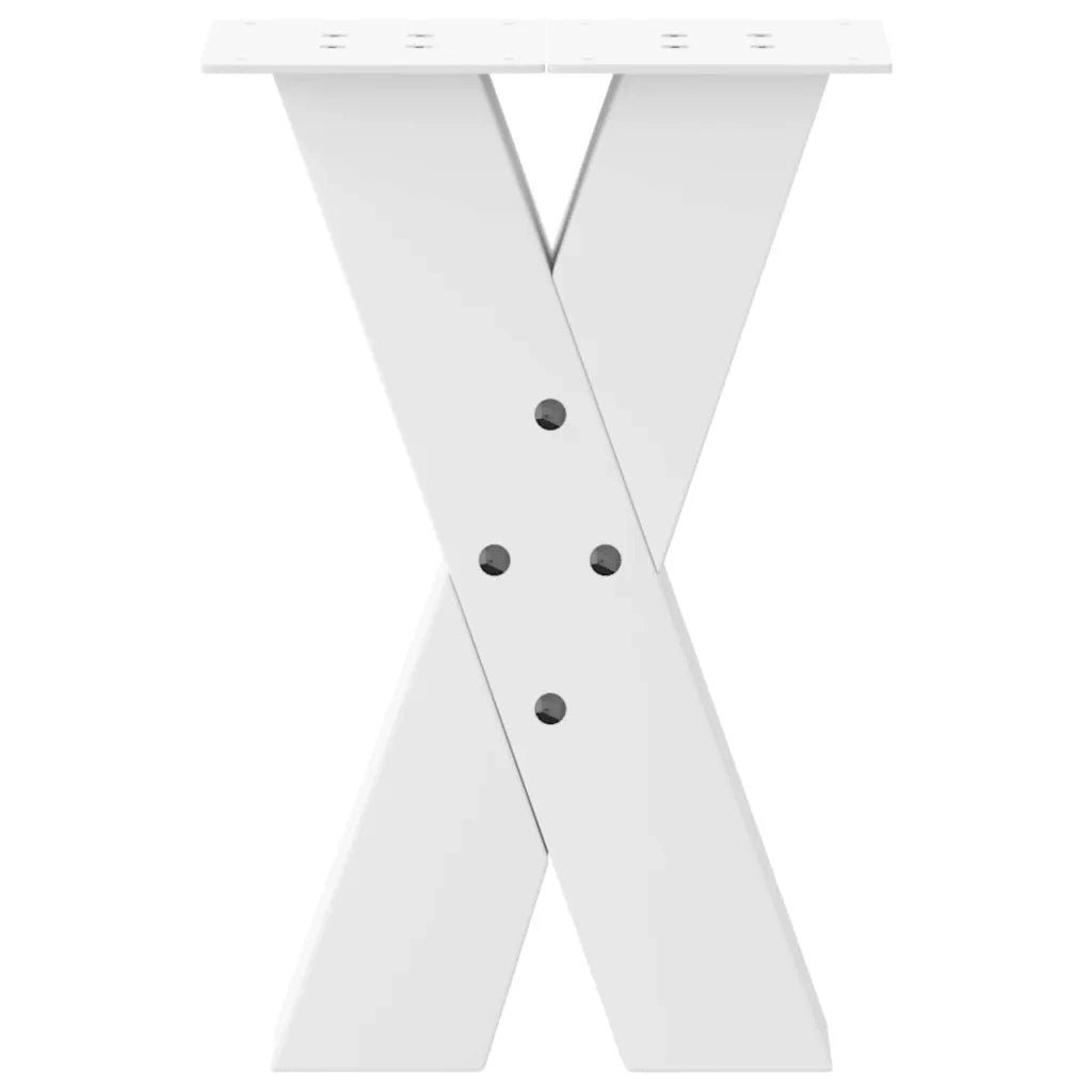 Gambe per Tavolino da Caffè a Forma di X 2 pz Bianche 28x(42-43) cm Acciaio 4012949
