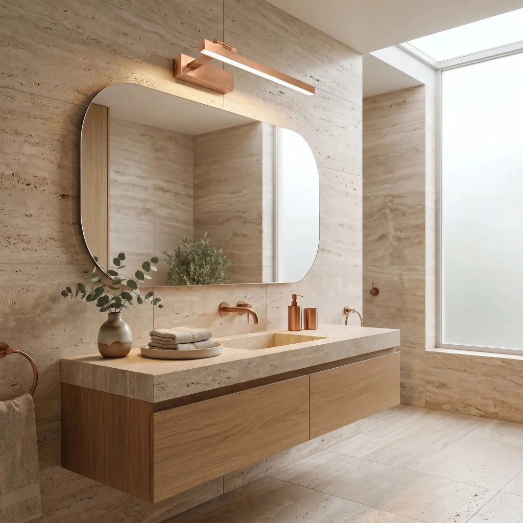Applique Da Bagno Led Swe037-1w 40cm Brush Copper