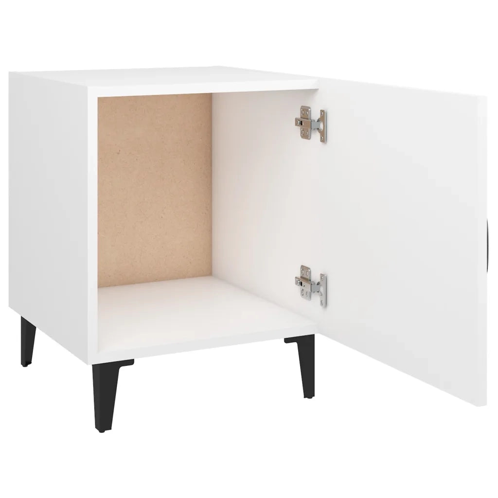 Comodini 2 pz-Set di 2 Tavolino da notte Bianchi in Legno Multistrato 217919