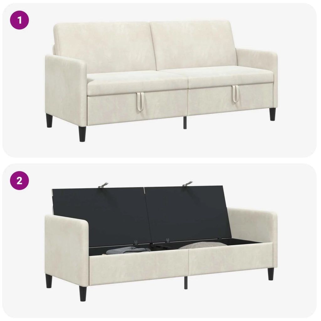 Divano con Storage Crema 192 x 78 x 87 cm Poliestere 42036997