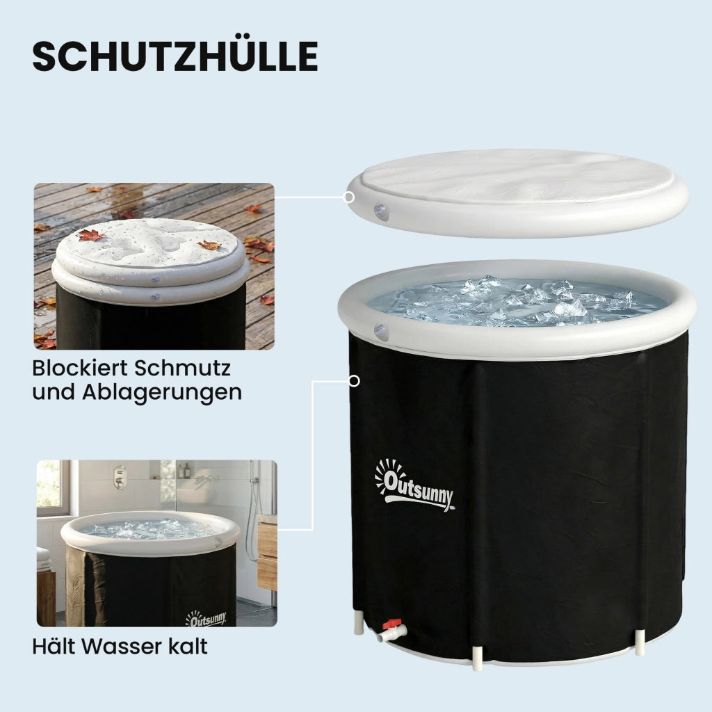 Vasca da ghiaccio pieghevole portatile 280L ¨C zephmum ¨C Nero ?78 cm