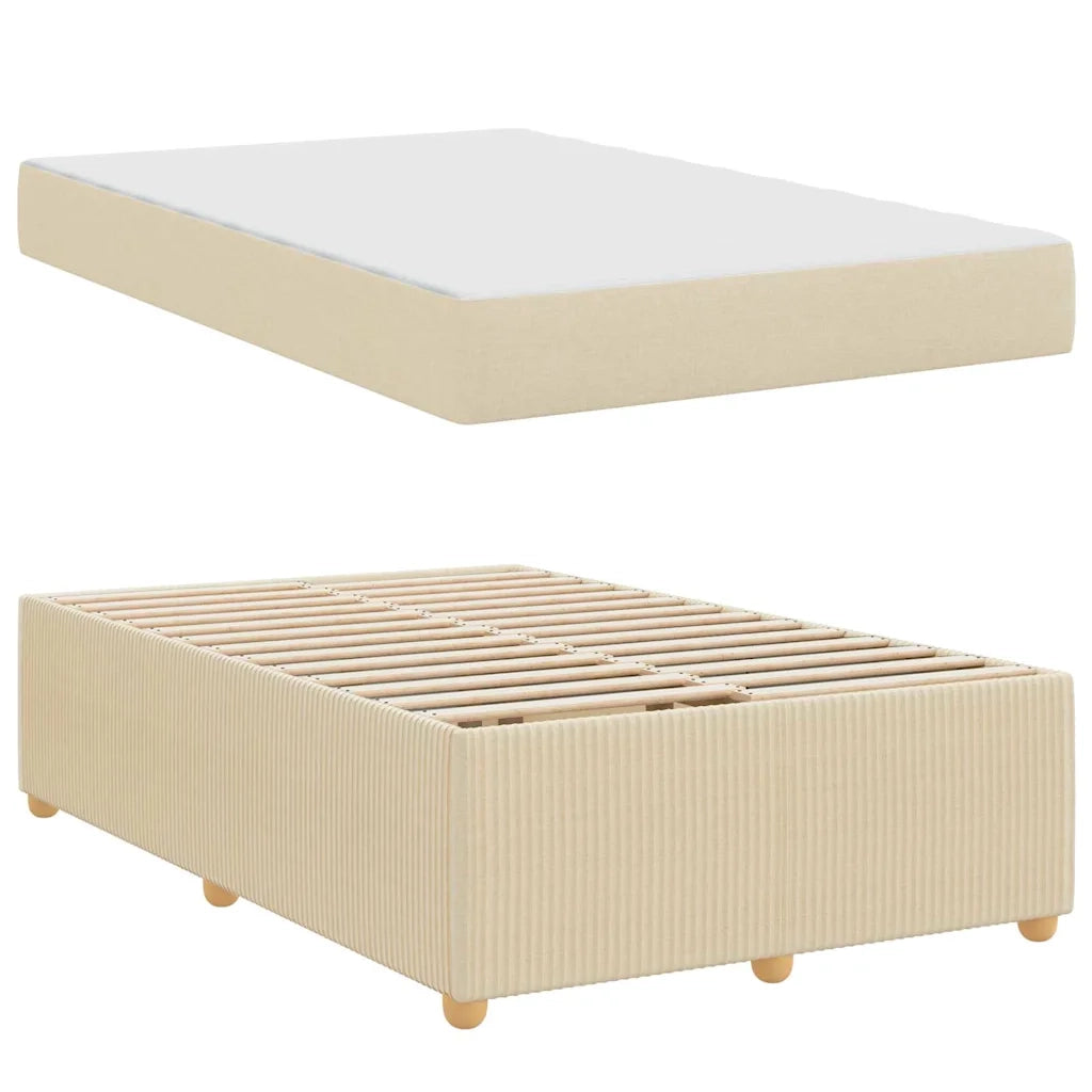 Struttura del letto con materasso Crema 120 x 200 cm Tessuto