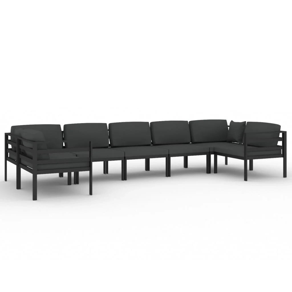 Set di mobili da giardino per esterni 7 pezzi con cuscini alluminio antracite 02_0017064