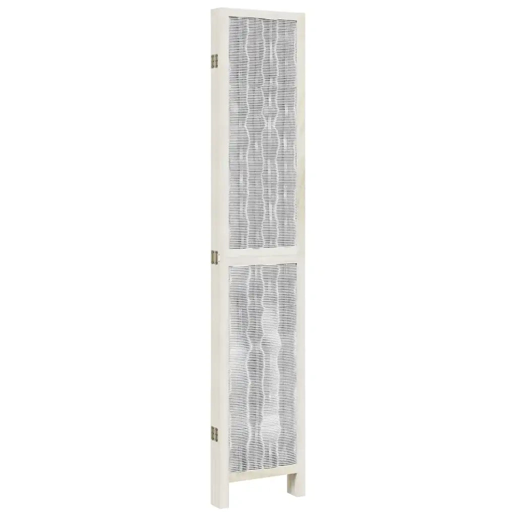 Divisorio Ambienti | Divider per stanze | Paravento 5Pannelli Bianco Legno Massello di Paulownia