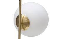 Lampada da Tavolo Glamy Low 25x25x27 cm in Ferro e Vetro Bianco e Oro