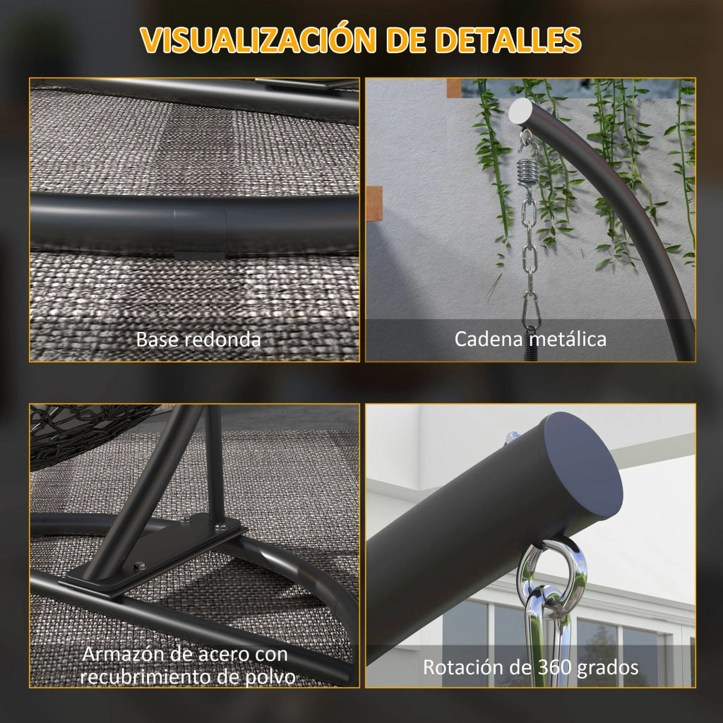 Sedia a dondolo con base ¨C zephmum ¨C metallo nero ?102x195 cm