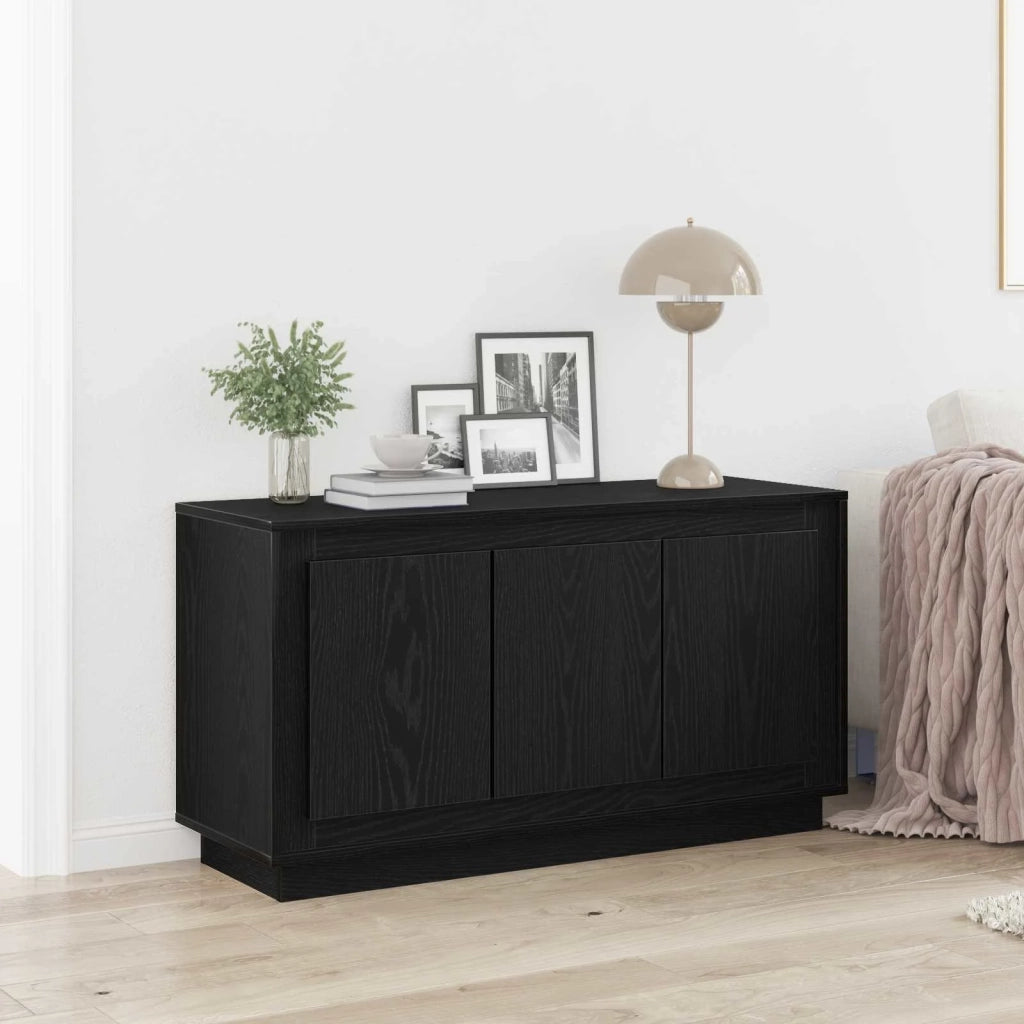 Credenza | Madia | Buffet da pranzo | Armadio da pranzo Rovere Nero 102 x 35 x 55 cm Legno multistrato
