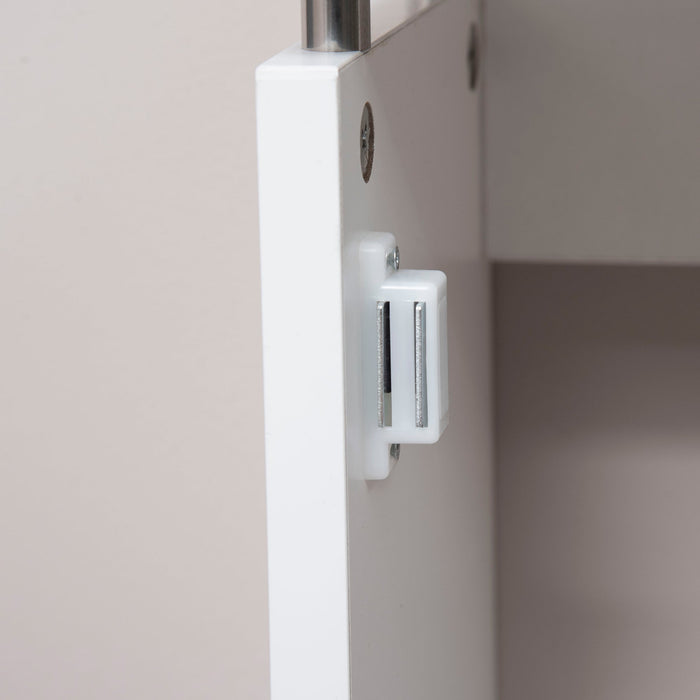 Copritermosifone a Doghe 90x18x84 cm in MDF e Acciaio Bianco