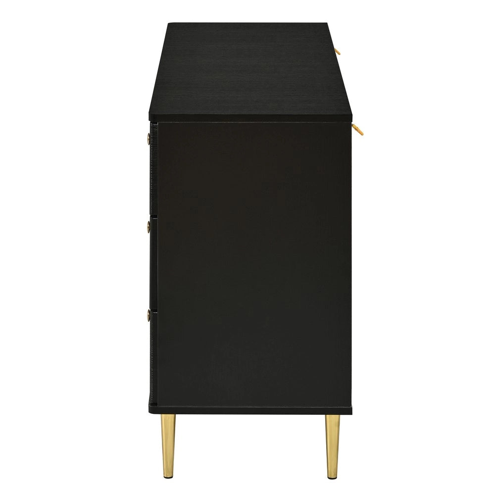 Credenza con 6 Cassetti ¨C MINIMAL ¨C Bianco/Nero, Metallo, Design Moderno per Soggiorno