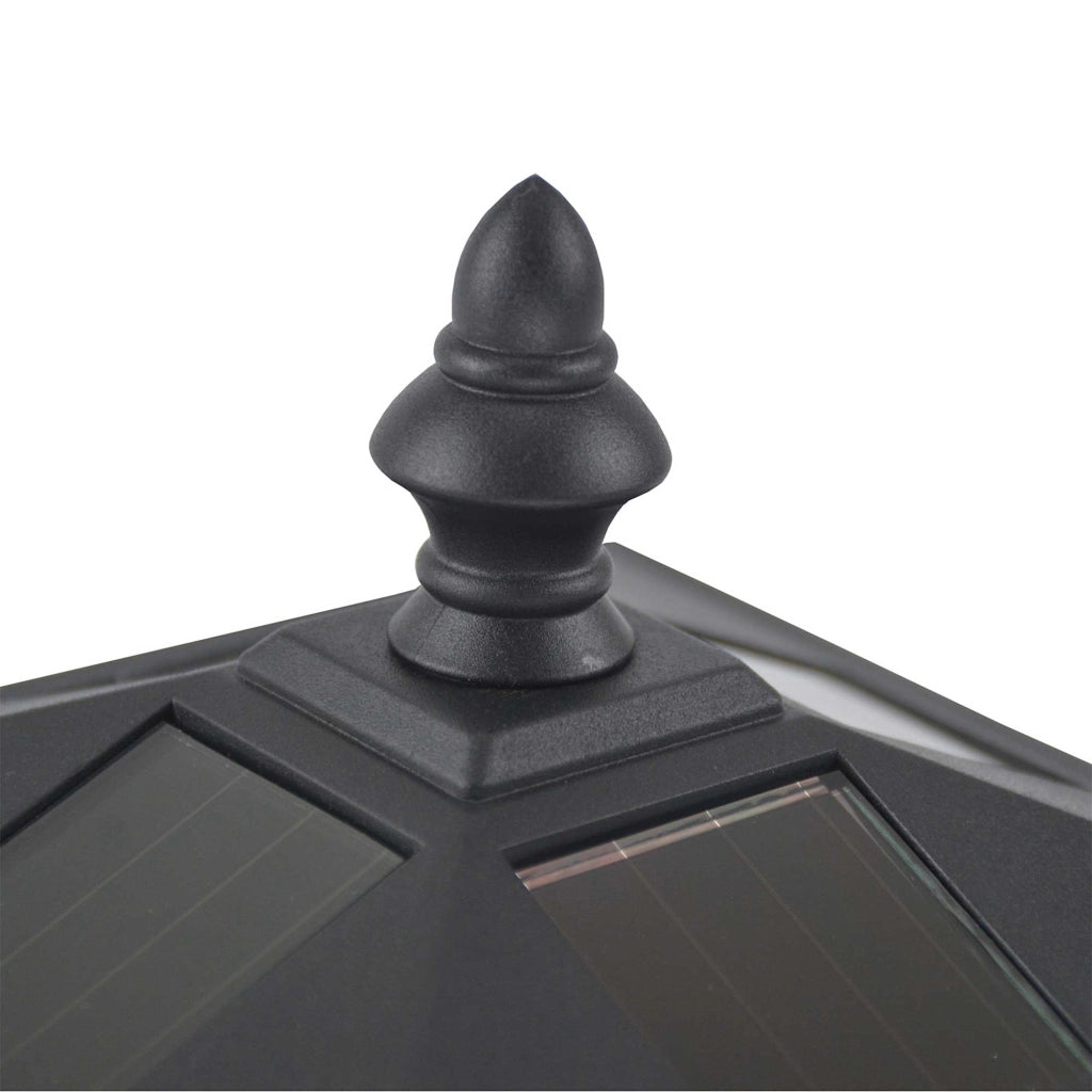 Lanterna Da Giardino Solare Nero 15 X 15 X 120 Cm Plastica Con Sensore Crepuscolare