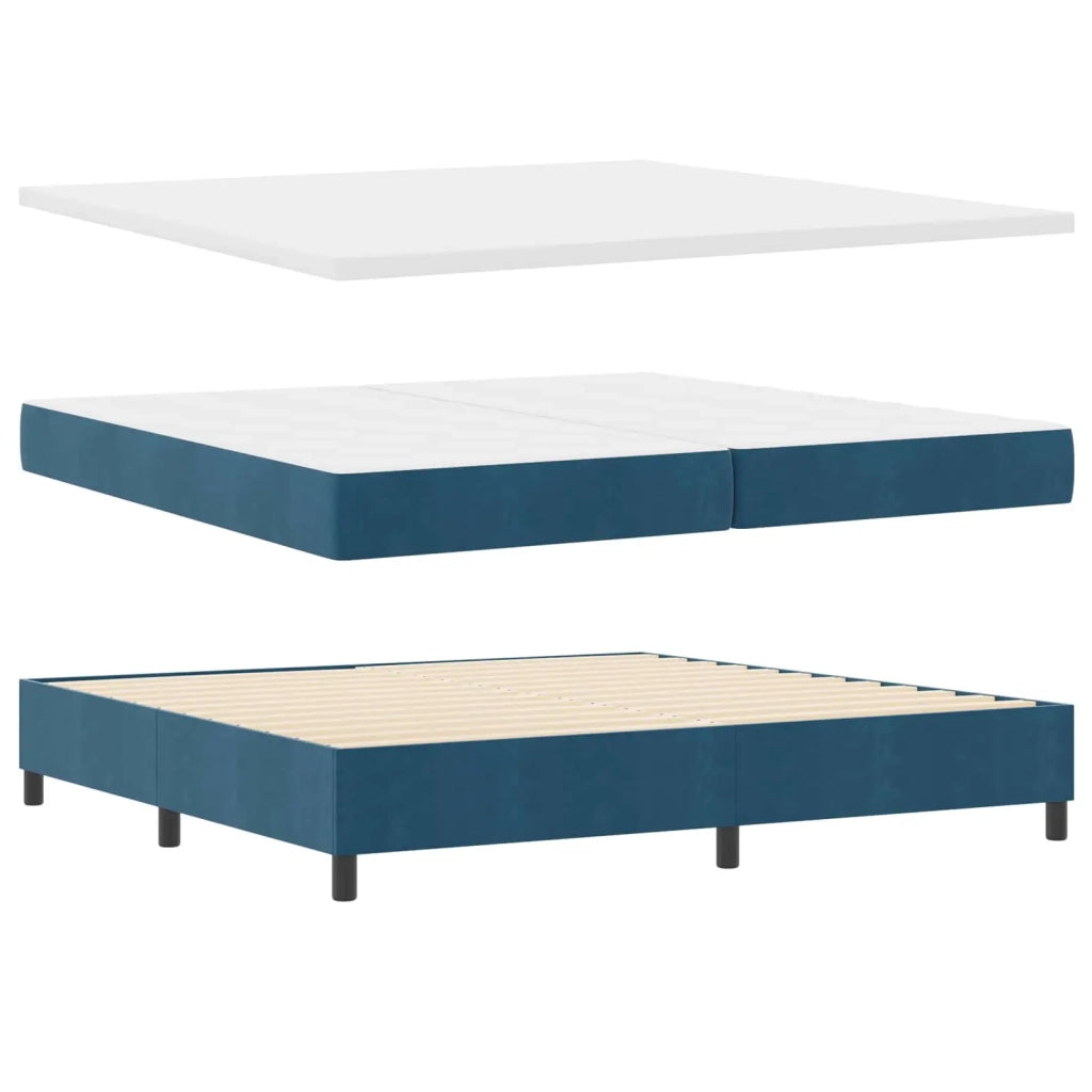Letto a molle con materasso Blu scuro 200 x 200 cm Velluto 3344472