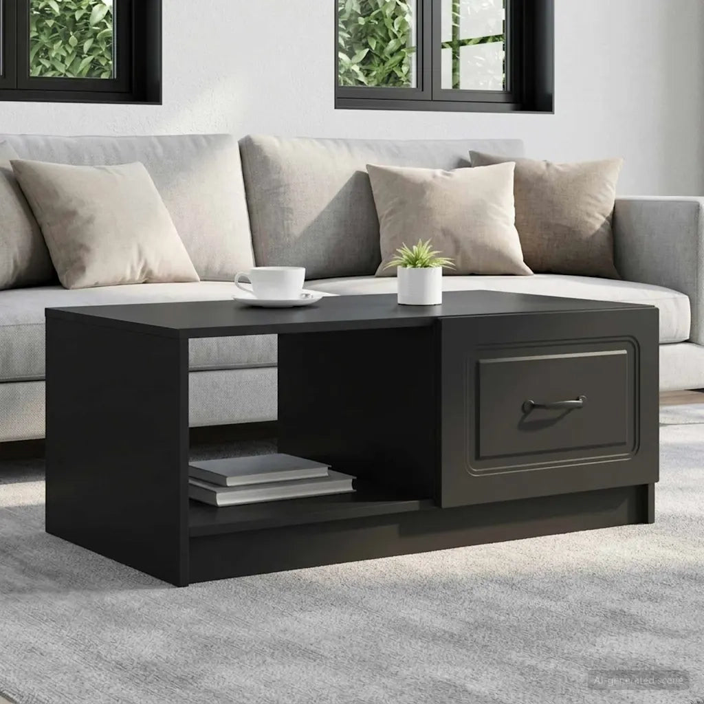 Tavolino da salotto Nero 90 x 50 x 37 cm Legno ingegnerizzato 895876