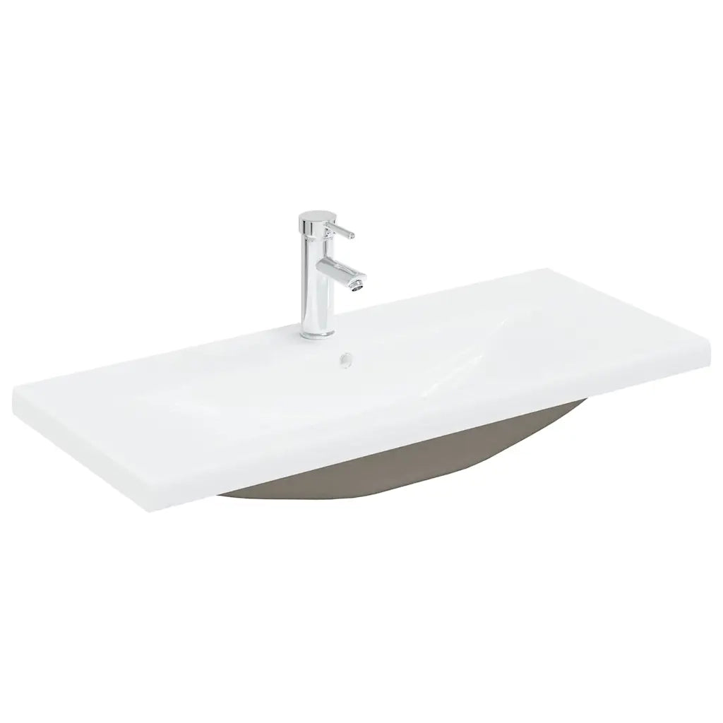 Set Mobili da Bagno 2 pz Grigio Cemento in Legno Multistrato