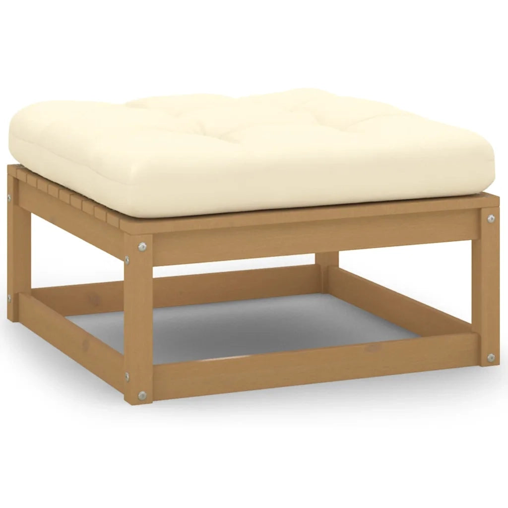 Panchetto-Sgabelli da Giardino con Cuscini 2 pz Legno Massello di Pino