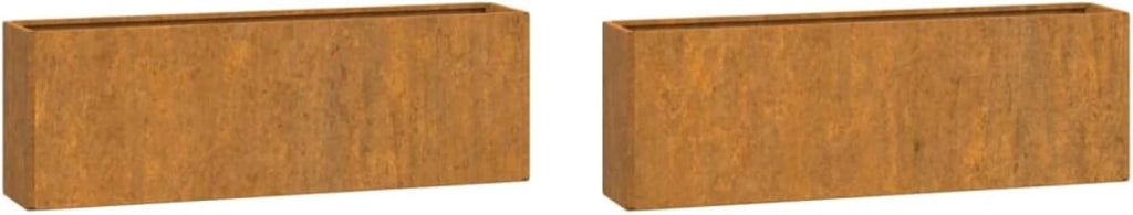 Fioriere da parete 2 pz Acciaio Corten Grigio 53x10x17 cm, Vasi da esterno, Fioriere da esterni, Raised Bed, Fioriera Balcone, Vasi Balcon - 823686