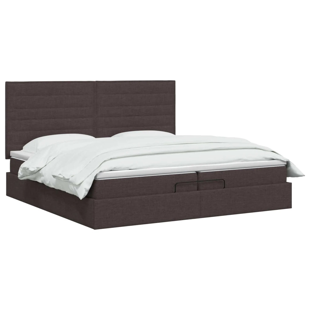 Letto Ottomano con Materasso e LED Marrone Scuro 200 x 200 cm 3458017