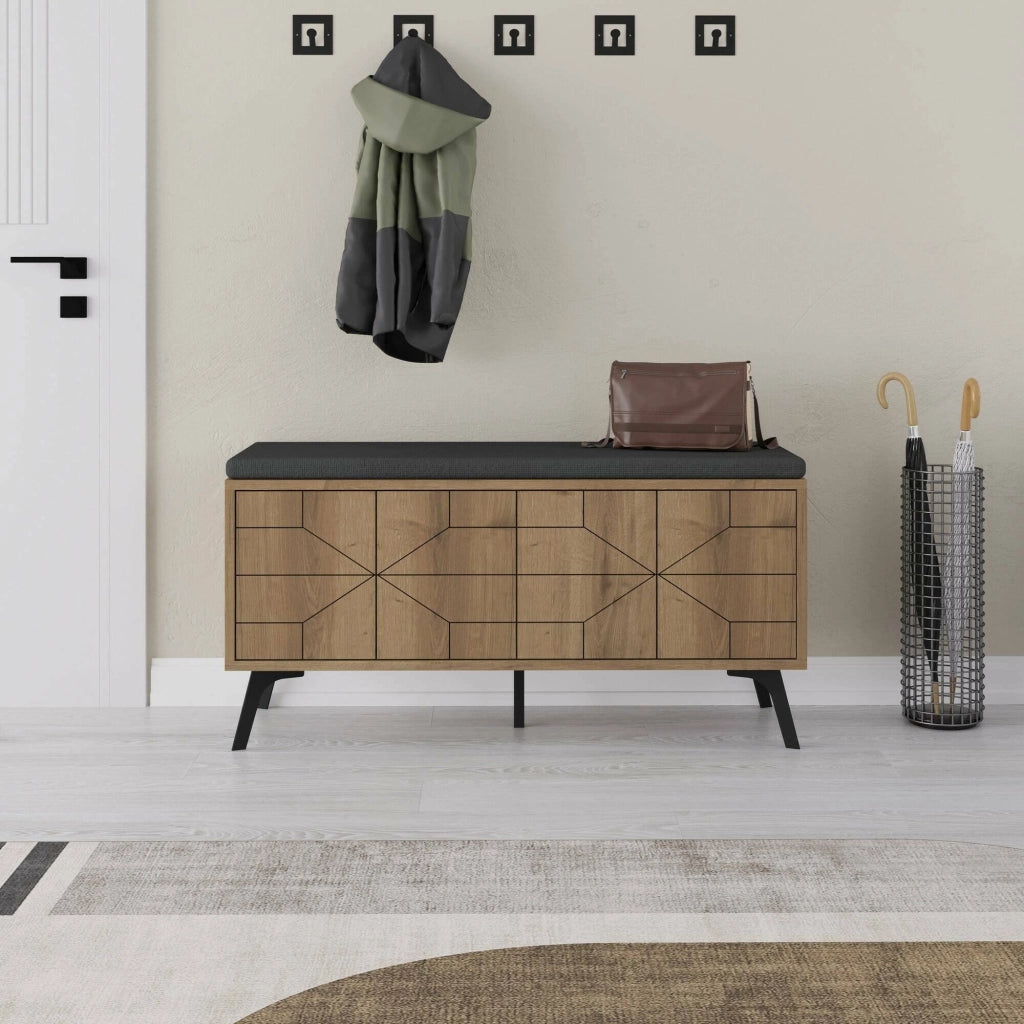 Mobile Portascarpe Velma, Scarpiera 8 Paia, 107x35x55h cm Marrone Quercia