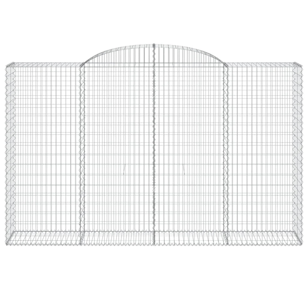 Set di 8 gabbioni ad arco per recinzione gabbia o muro di contenimento 300 x 50 x 180/200 cm ferro zincato argento 02_0041198