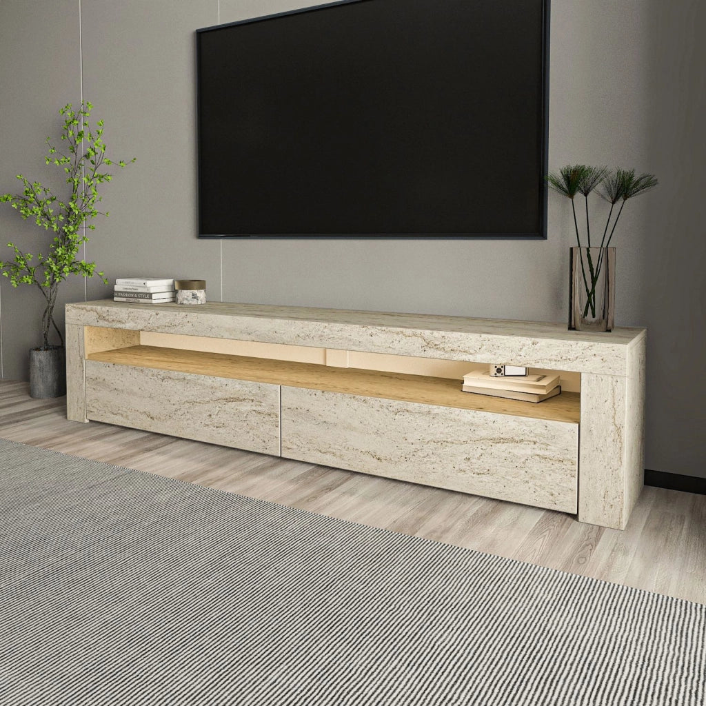 Porta TV in legno "Bati" - 150 x 36 x 46 cm - Travertino