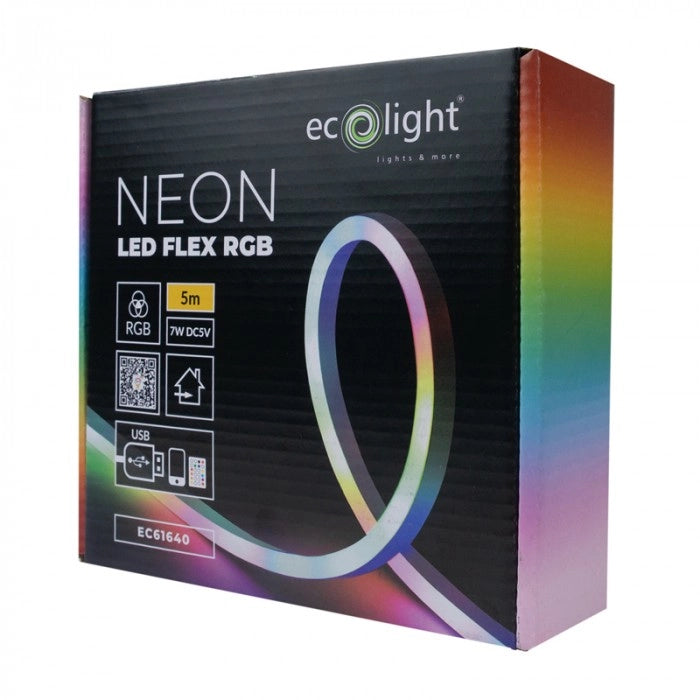 Striscia LED Neon RGB 5m USB 5V App smart Ecolight