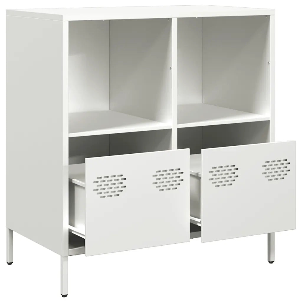 Credenza Bianca 68x39x73,5 cm in Acciaio Laminato a Freddo 851363