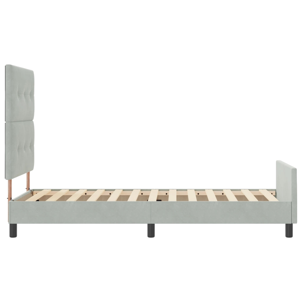 Struttura Letto  Grigio Chiaro 90x200 cm in Velluto