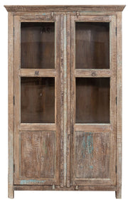 Biscottini Vetrina in legno massiccio riciclato finitura anticata realizzata massello