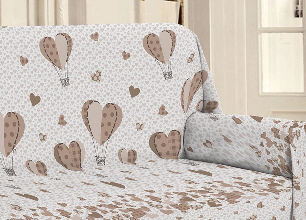 Telo Arredo Linea Pensieri Delicati In Cotone Disegno Mongolfiera Colore Beige - Matrimoniale - Beige