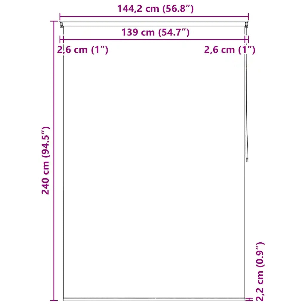 Tenda a Rullo per Doccia 140x240 cm con Motivo a Bolle 142868
