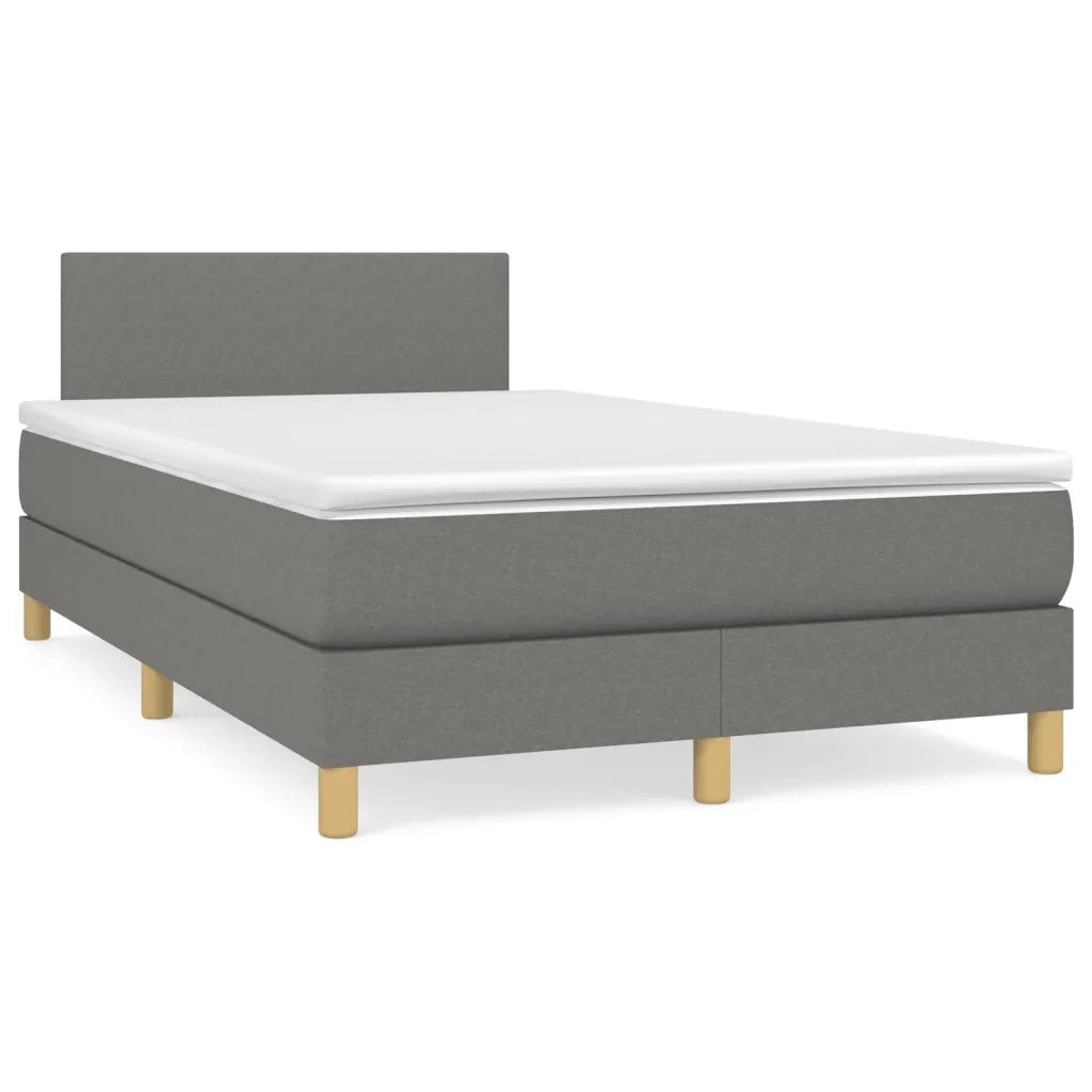 Giroletto a Molle con Materasso Grigio Scuro 120x190cm Tessuto