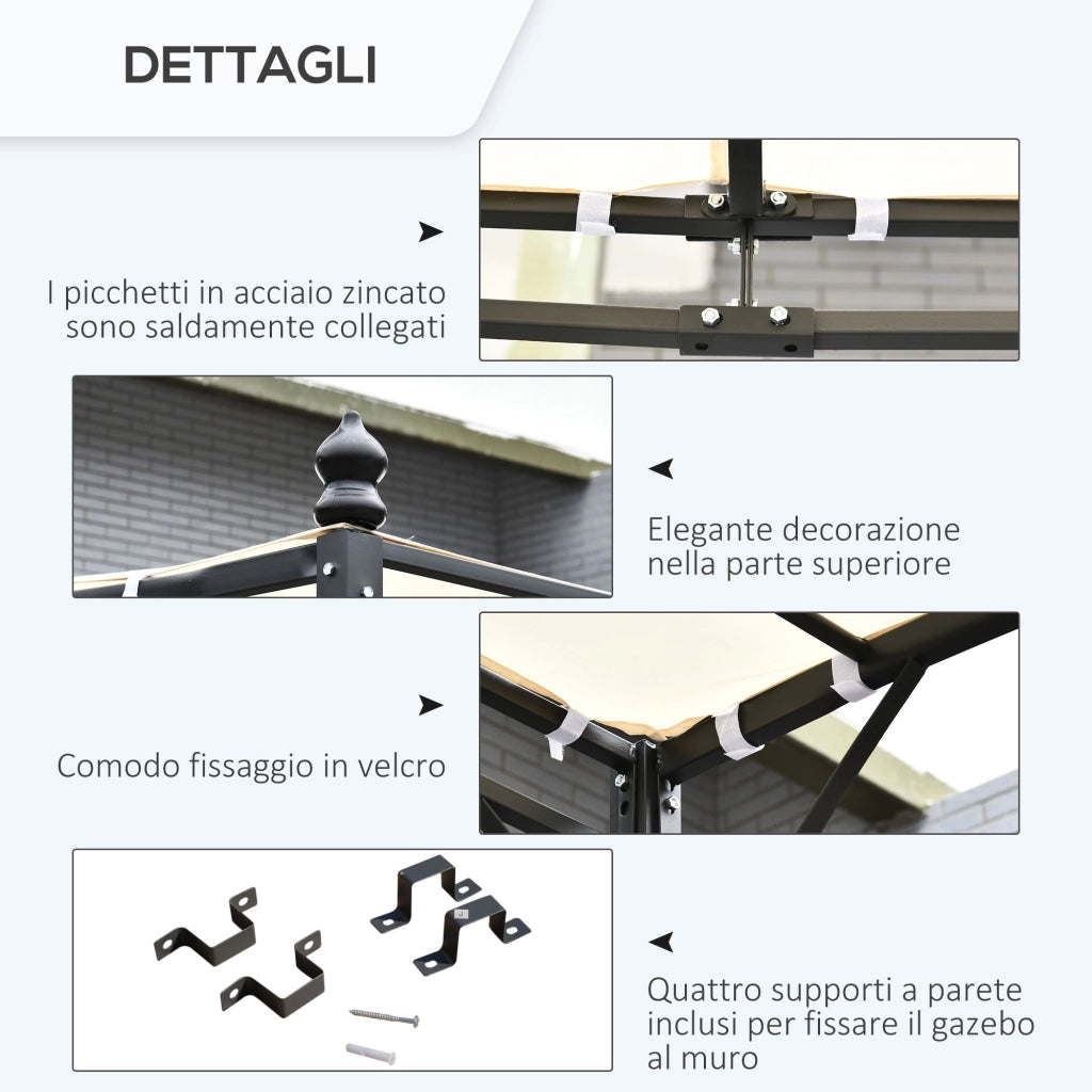 Gazebo da Giardino ¨C zephmum ¨C Crema 3x3m
