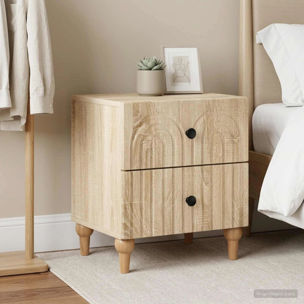 Armadio da Notte 2 pz Rovere Sonoma 43 x 34,5 x 48 cm 894070