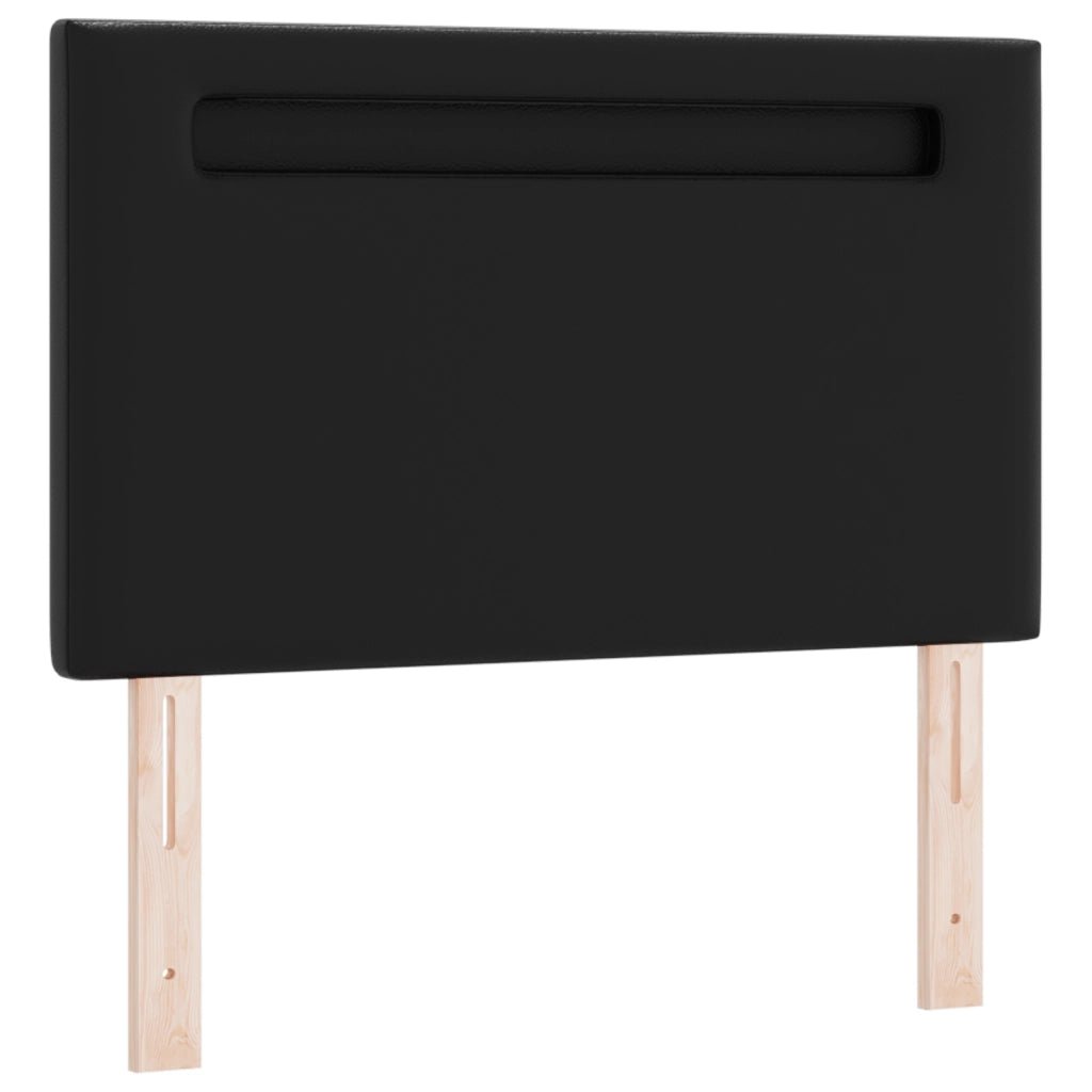 Letto con Box Spring e Materasso Nera Singolo in Eco-pelle