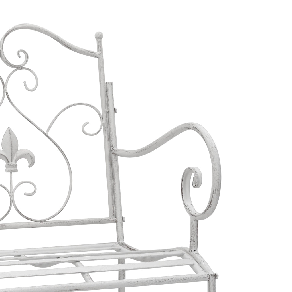 Panchina Bianca Metallo 104 x 54 x 93 cm Durevole