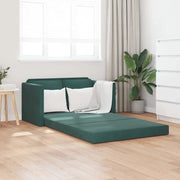 Divano Letto da Terra 2 in 1-Sofa Letto-Daybed Verde Scuro 122x204x55 cm Velluto