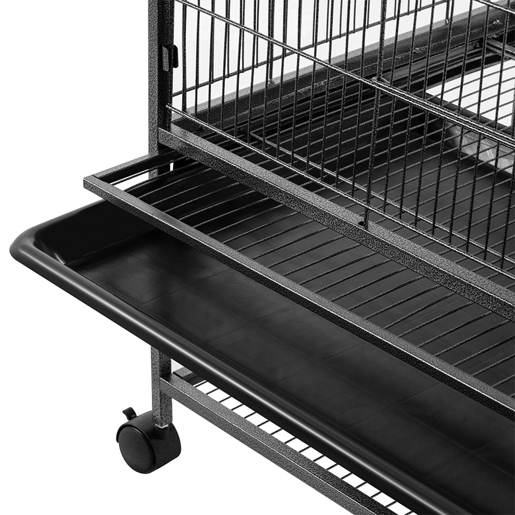 Gabbia Voliera per Uccelli Pappagalli Uccellini Volatili con Ruote 135x78x52cm