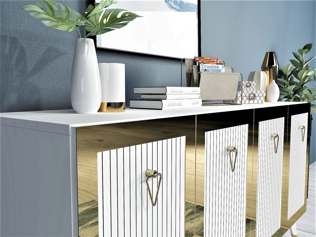 Credenza in legno "Bare" - 150 x 40 x 80 cm - Oro