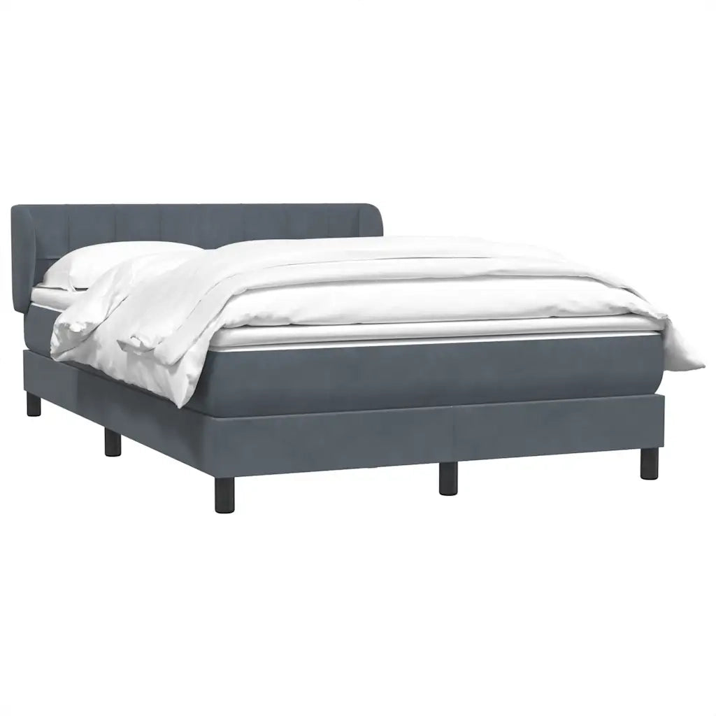 Giroletto a Molle con Materasso Grigio Scuro 160x210 cm Velluto 3317530