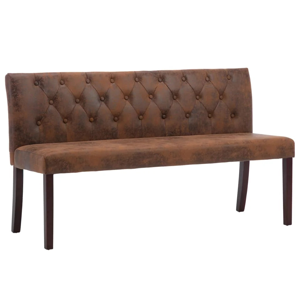 Panca 148,5 x 52 x 84,5 cm in similpelle scamosciata marrone 02_0010809