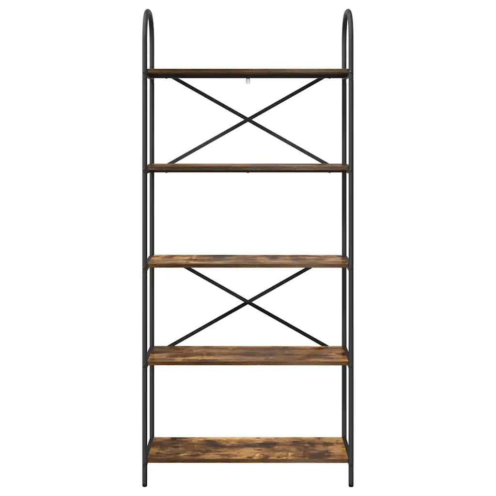 Libreria-Scaffale per Libri-Mobile di Stoccaggio Rovere fum¨¦ 80 x 30 x 183 cm Legno multistrato 924548