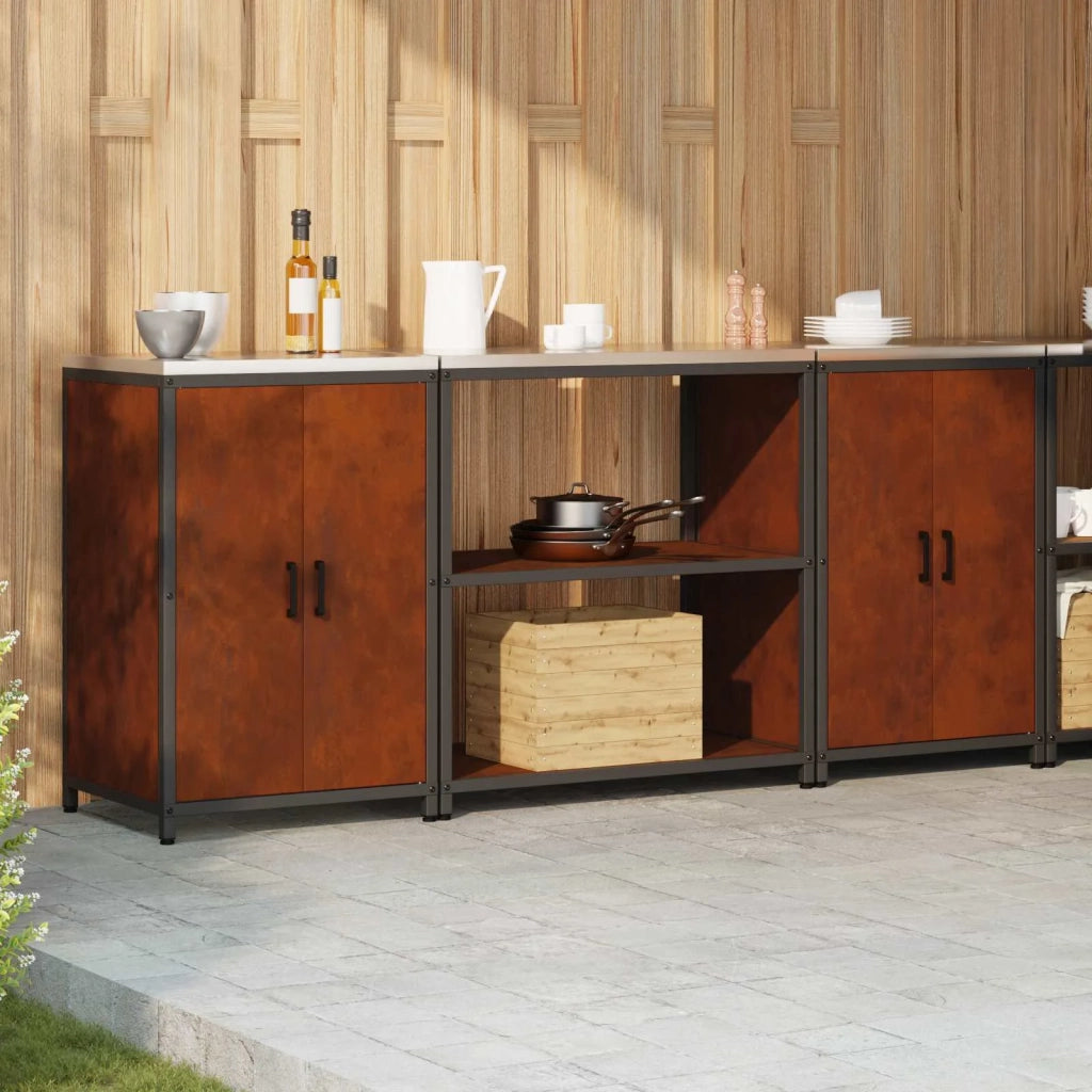 Set di Stoccaggio per Cucina con lo scaffale 3 pcs Ruggine 3392672