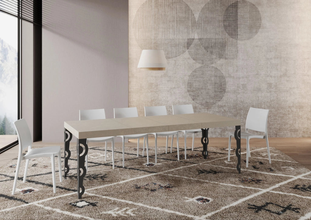 Tavolo allungabile 90x140/400 cm Karayan Premium cashmere gambe antracite