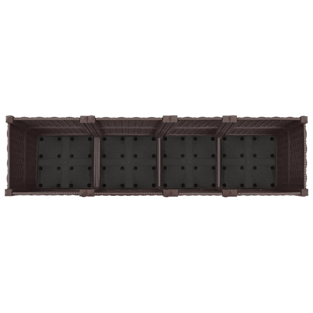 Vaso da Giardino con Ruote Marrone 160 x 40 x 44 cm PP 3423133