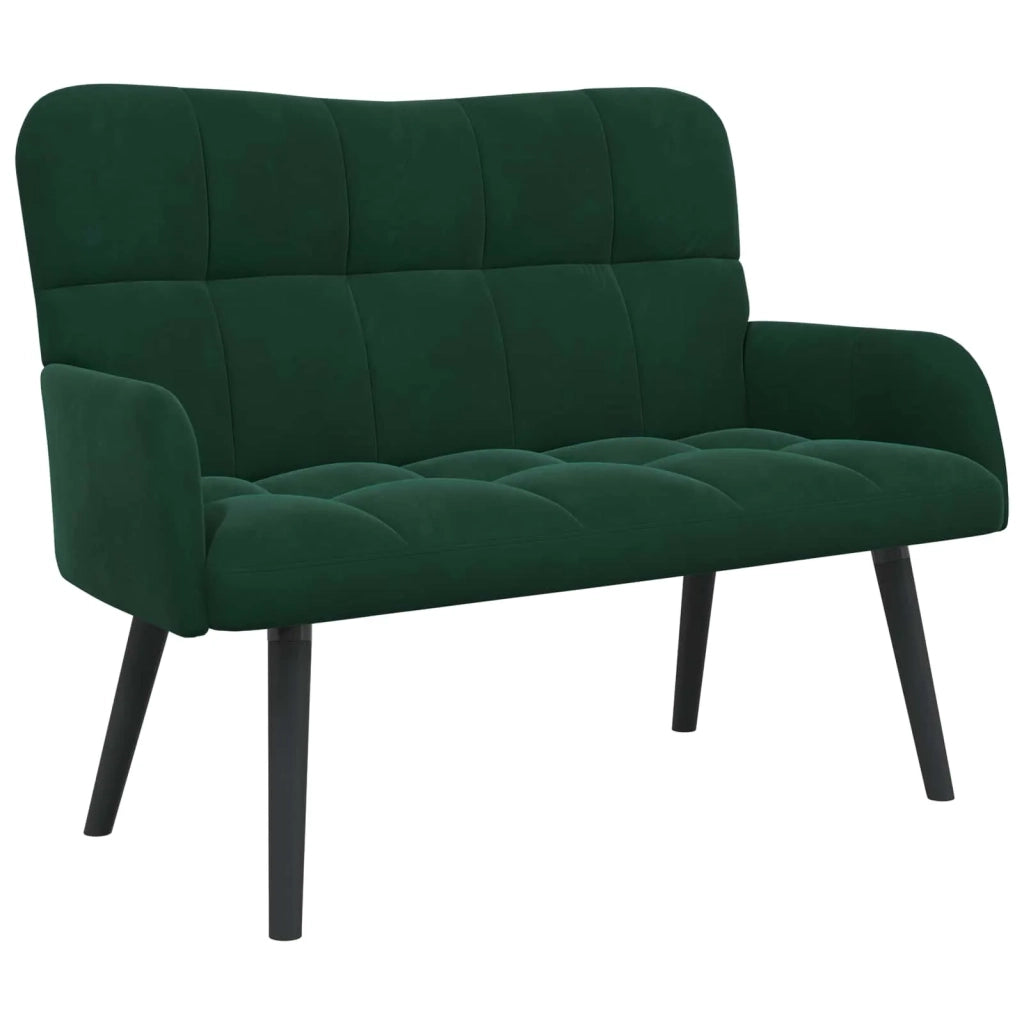 Sofa a Due Posti Verde Scuro 115 x 61 x 87 cm Velluto 42028942