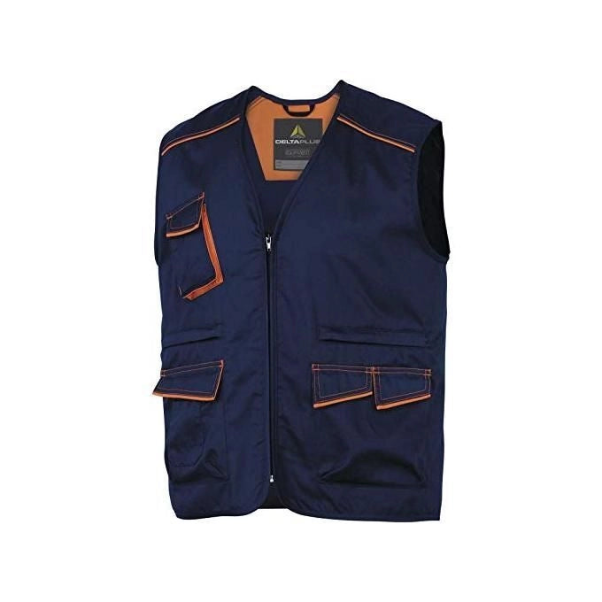 Panoply M6GIL Panostyle Gilet da lavoro 6 tasche twill 235 g-m² 65% poliestere 35% cotone colore Blu Arancione