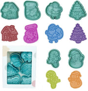 Set di 6 forme a forma di biscotto per Natale, forme a forma di biscotto, forme a forma di biscotto per Natale, biscotti, forme per biscotti, forme 3D in plastica per biscotti con carta cartonata.