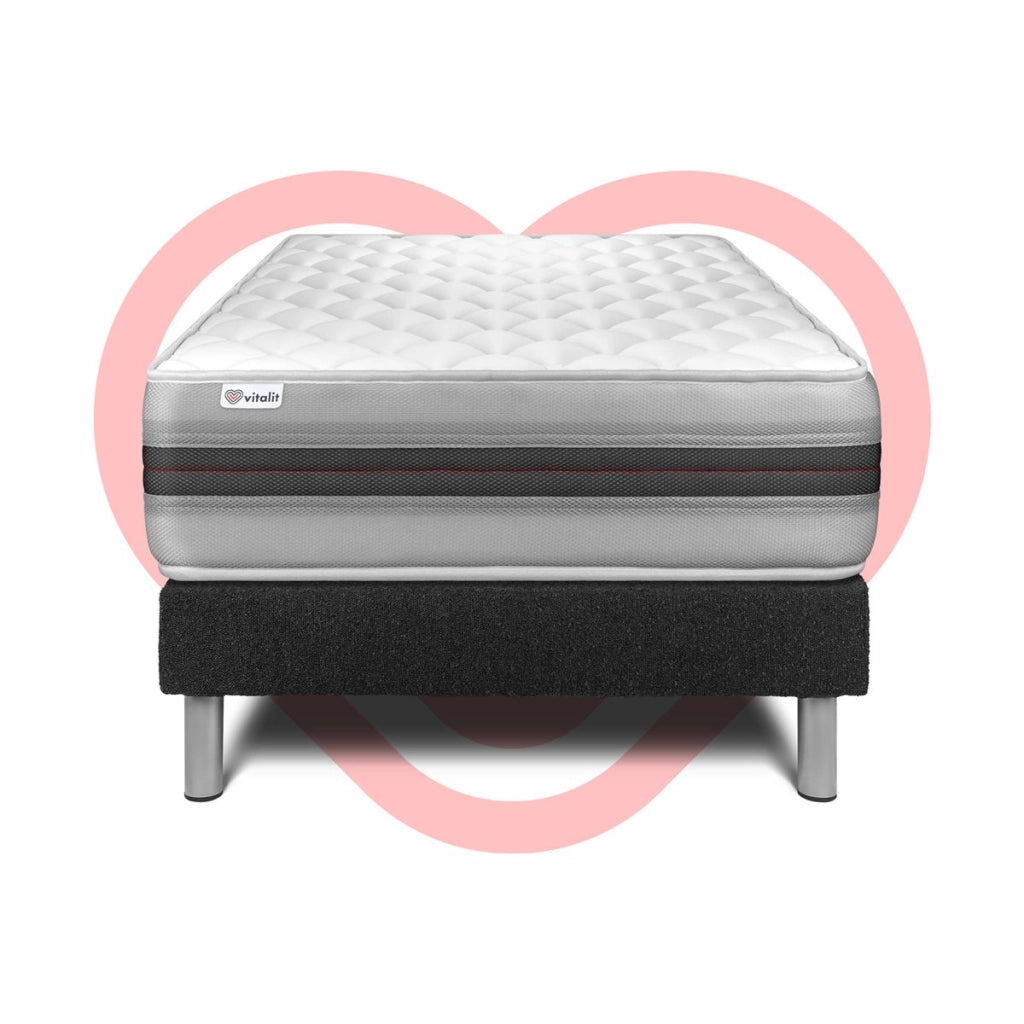Letto con materasso VITALMEMO BACK 120 x 200 cm Rete Kit Nero