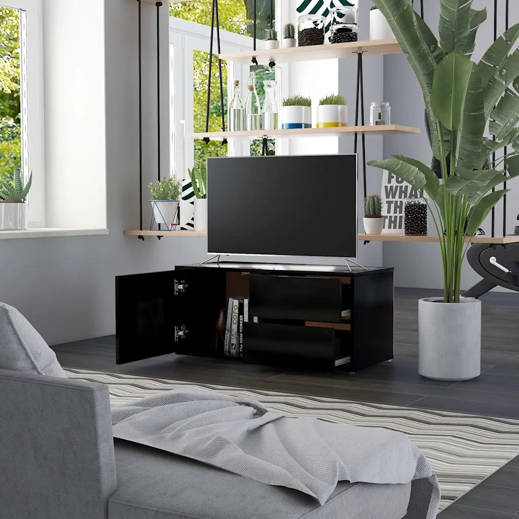 Mobile TV | Armadietto TV | Mobile Porta TV Nero 80x34x36 cm in Legno Multistrato