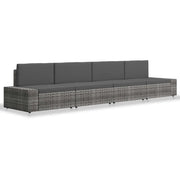 Set Divani da Giardino 4 pz in Polyrattan Grigio 3054605