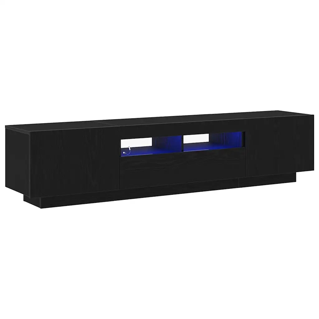 Set mobile TV 2 pz-Set di 2 Credenza per TV Nero 180 x 35 x 40 cm Legno multistrato